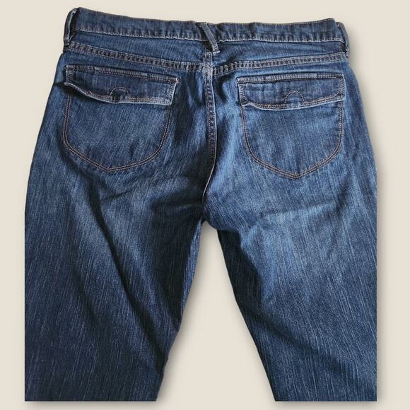 Old Navy Women's Classic Mid-rise Darkwash Denim Capris Flap Pockets Size 12Reg - Picture 4 of 7